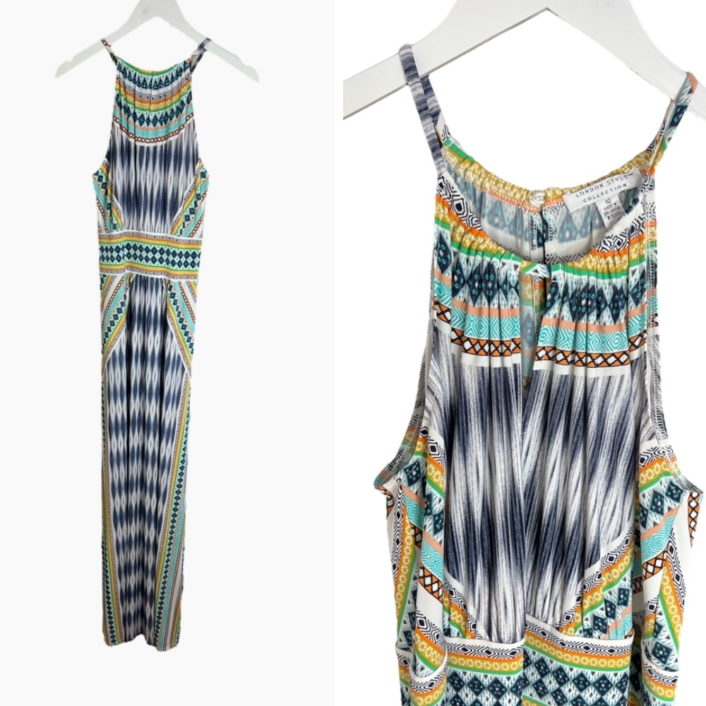 London Style Collection Women’s Halter Neck Maxi Dress Size 10